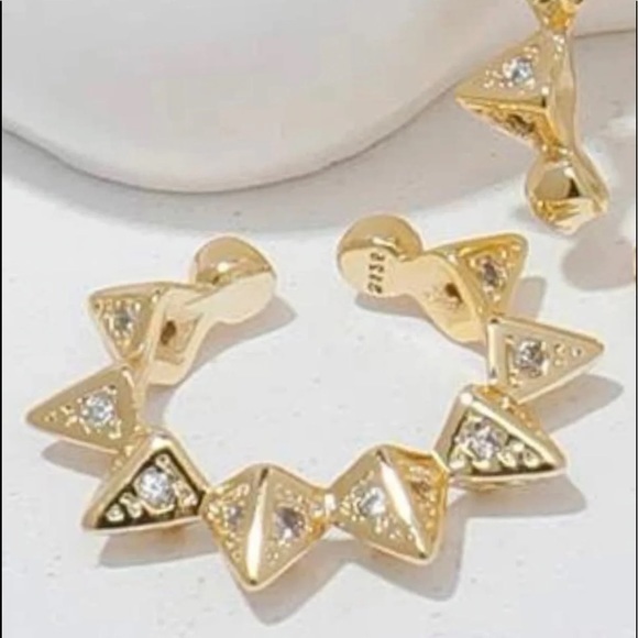 2-X Lot Bundle Free People Fp Gold Ear Earring Cuff Spike Triangle